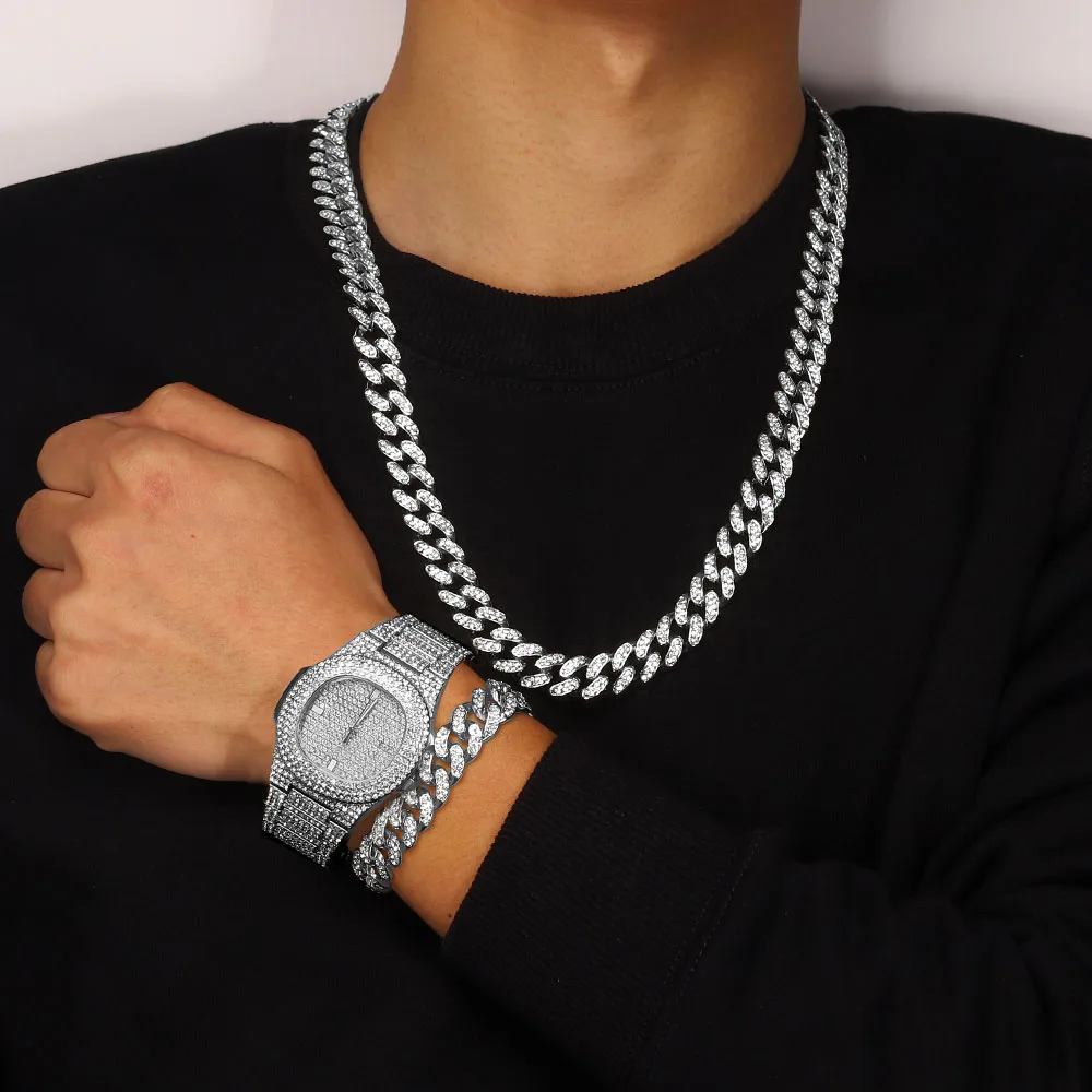 Мужское ожерелье из кубинской цепи в стиле хип-хоп 13 мм | Украшения и аксессуары