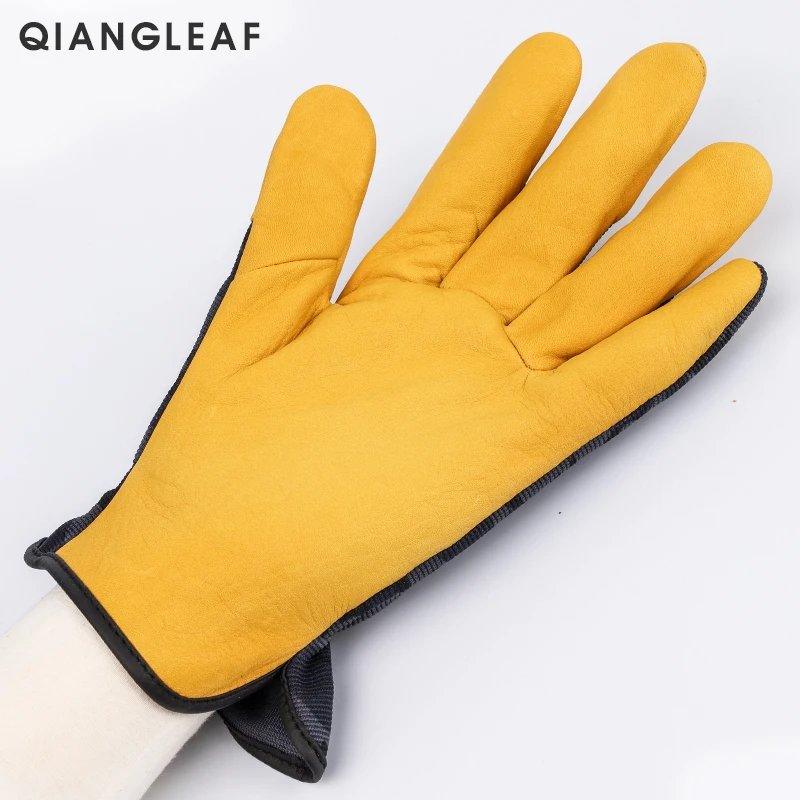 Популярный товар QIANGLEAF Рабочая защитная перчатка из воловьей кожи садовая