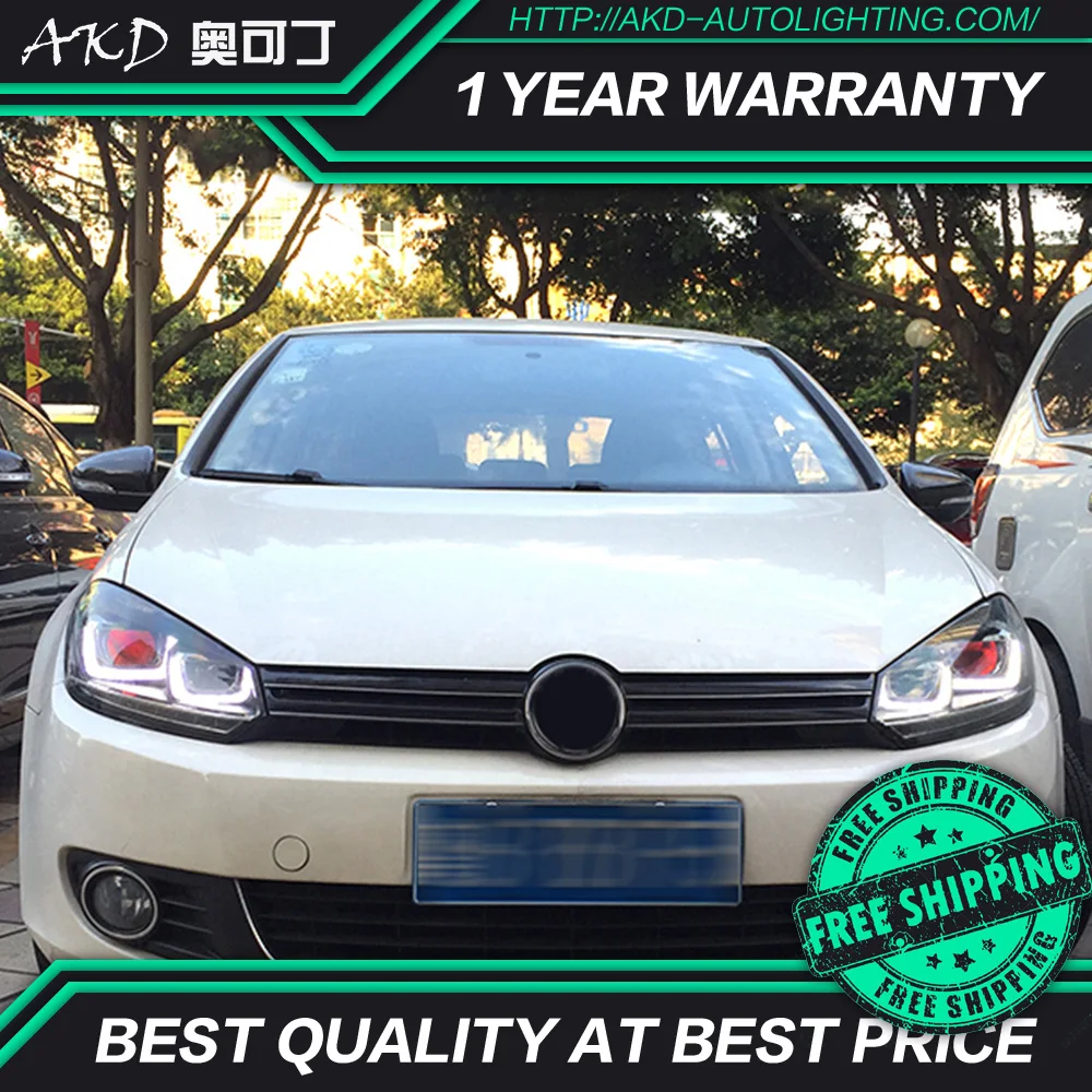 AKD тюнинг автомобильных фар для VW Golf 6 MK6 светодиодные фары DRL ходовые огни Bi Xenon Beam