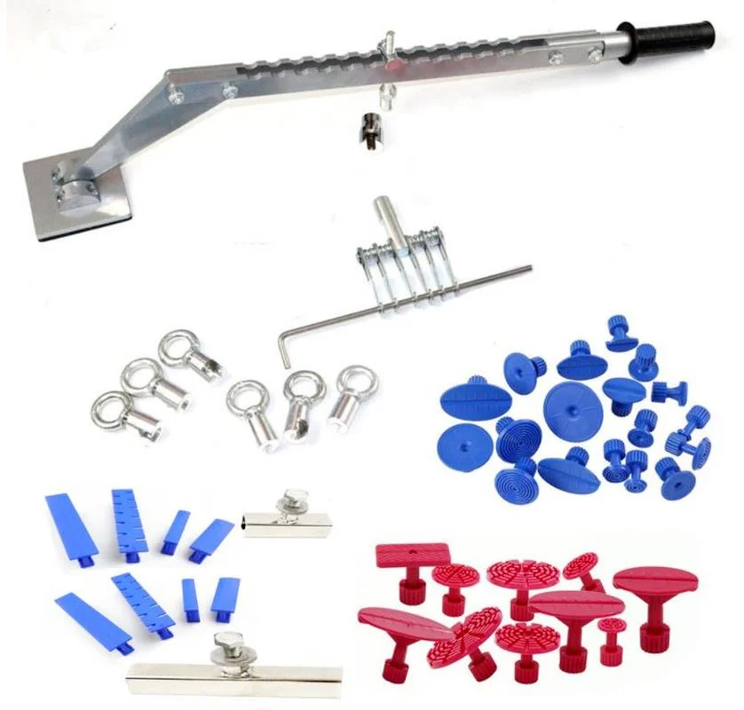 Dent pull rod portable multi-hook puller single-leg leveling pull rod car repair pull rod handle 6-jaw puller set