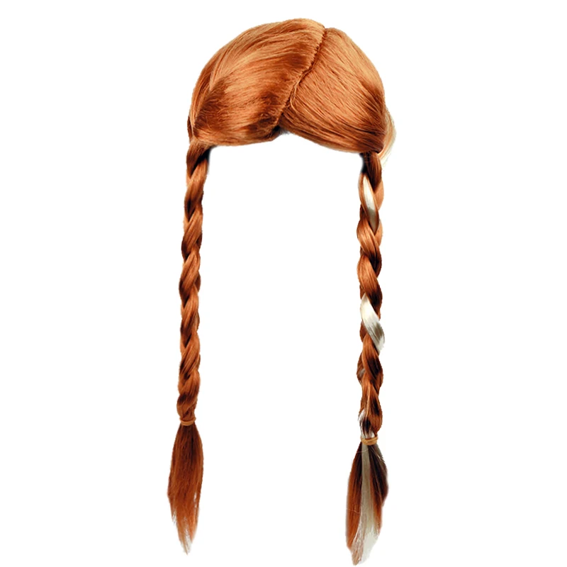 Girl Snow Queen Elsa Anna Wig Rapunzel Jasmine Kids Aurora Belle Braid Little Mermaid Hair Children Halloween Gift Party Supply | Детская