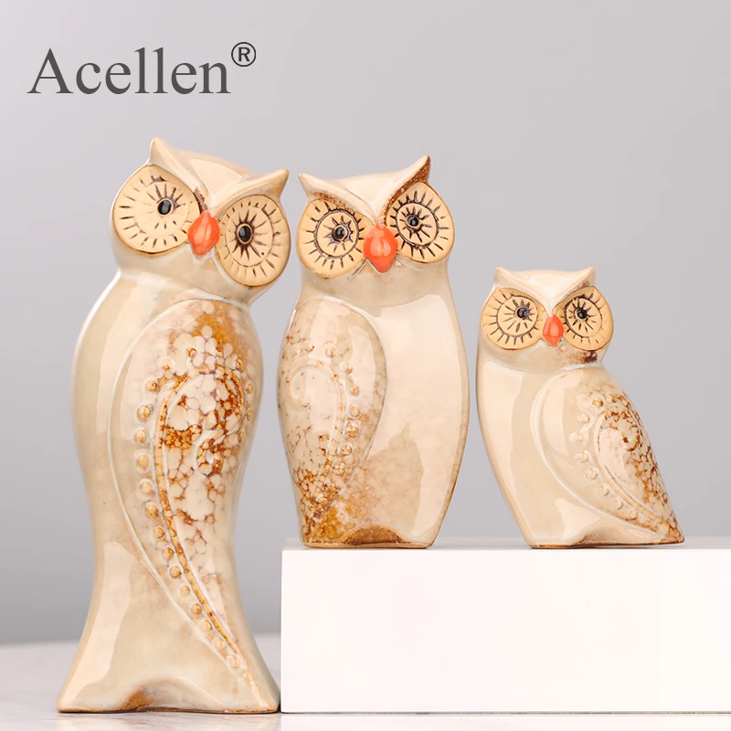 3 шт./компл. фигурки совы миниатюрные милые украшения Декор для дома Креативные