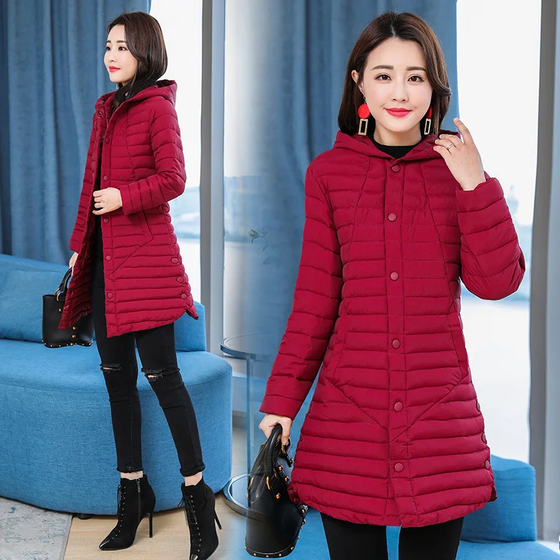 AliExpress New Style down Jacket Cotton-padded Clothes Women's Slimming WOMEN'S Dress Cotton-padded Jacket Thin Slim Fit Mi