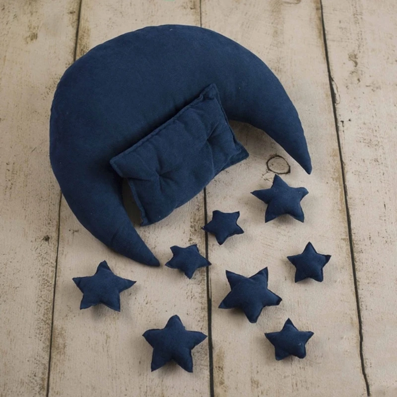 

W3JF 1 комплект, реквизит для фотосъемки новорожденных, подушка в форме Луны + звезды + квадратная фотография, фотография