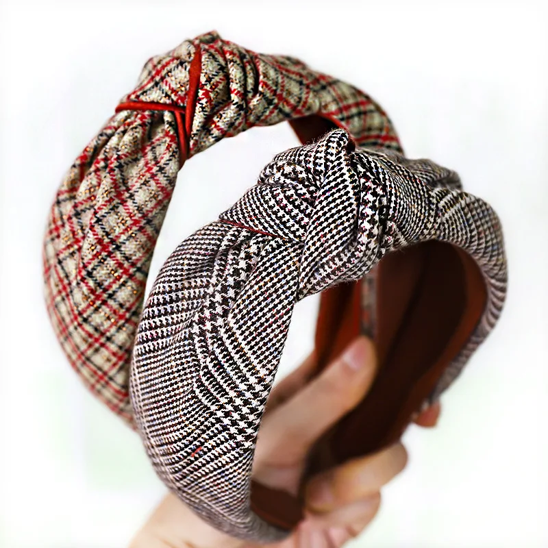 Новые модные женские туфли лента для волос в классическую клетку взрослых теплая