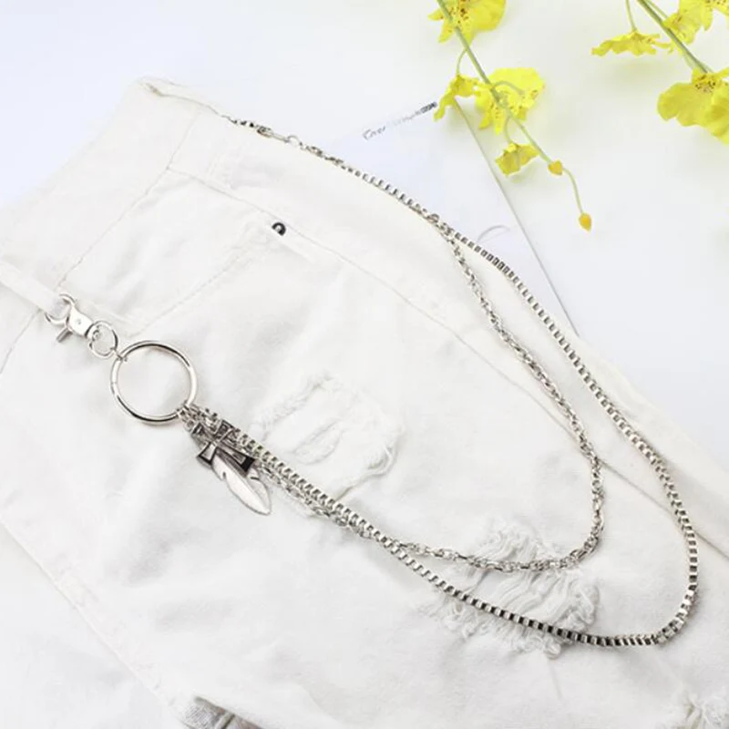 

Fashion Metal Pants Waist Chain Punk Rock Men Women Key Chain Big Ring Wallet Keychain Jeans Unisex Hip-hop Jewelry Accessories