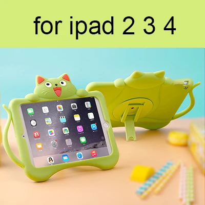 G for ipad 2 3 4 Милый 360 Вращающийся детский чехол для iPad mini 4 Air 1 2 5 6 мягкий силиконовый резиновый чехол для планшета с рисунком кота для IPad 2, 3, 4 - Цвет: G for ipad 2 3 4