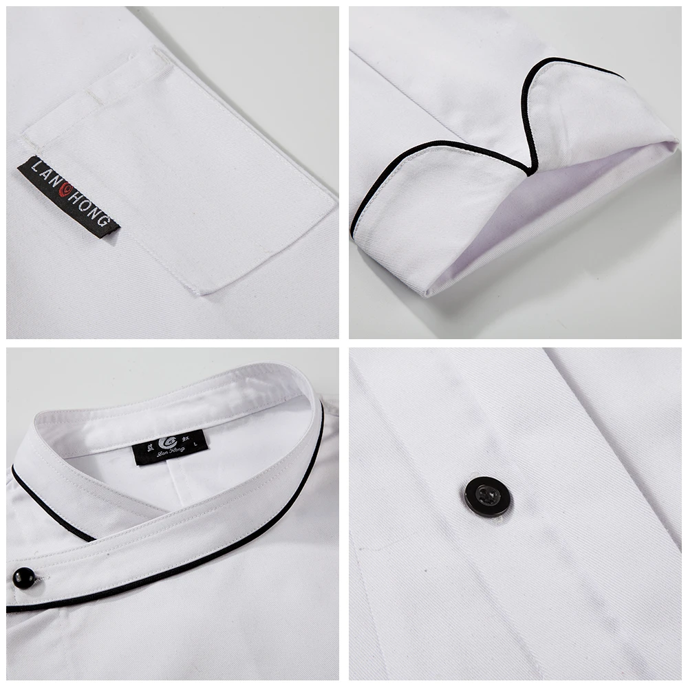 Модная Униформа шеф повара унисекс косой воротник длинный рукав комбинезон