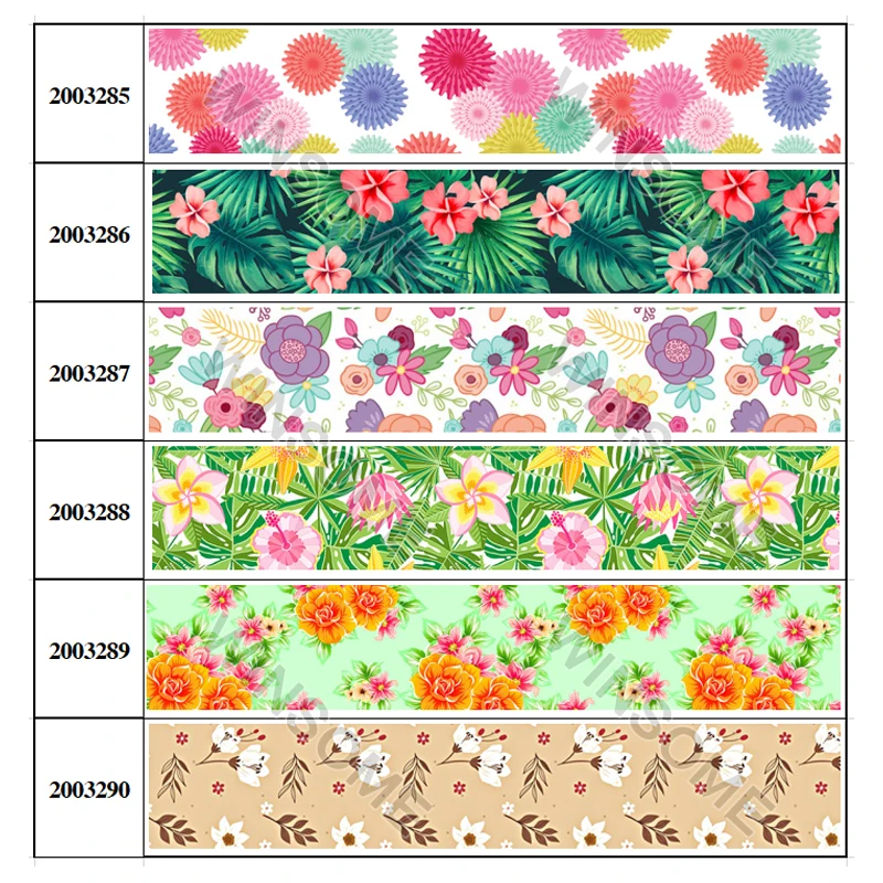 

New designs 50 Yards summer flowers pattern Printed Grosgrain,satin Ribbon
