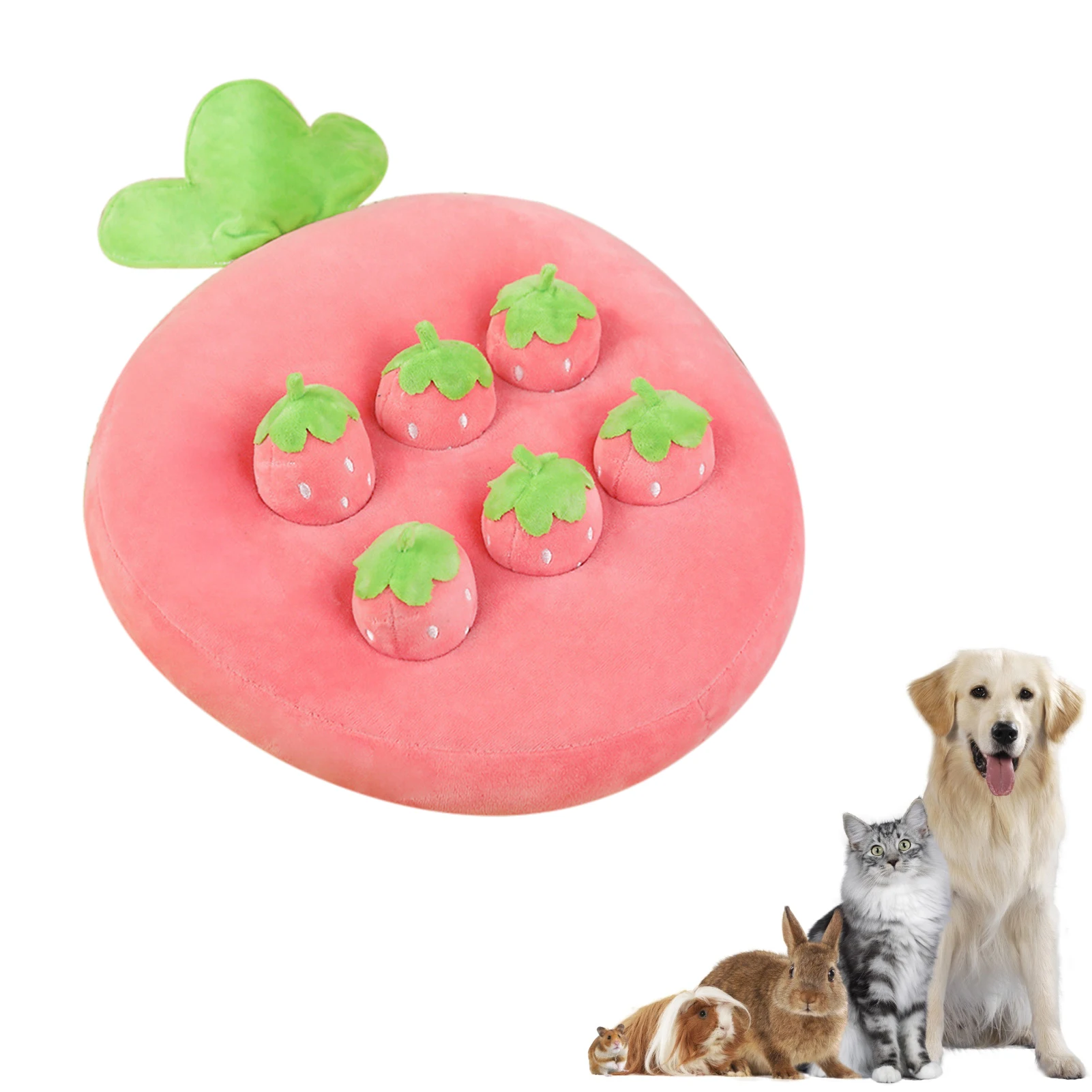 

Interactive Dog Toys For Boredom Plush Dog Toy Molar Chew Snuffle Mat With Carrot Pineapple Strawberry For Puppy Pet Supplies