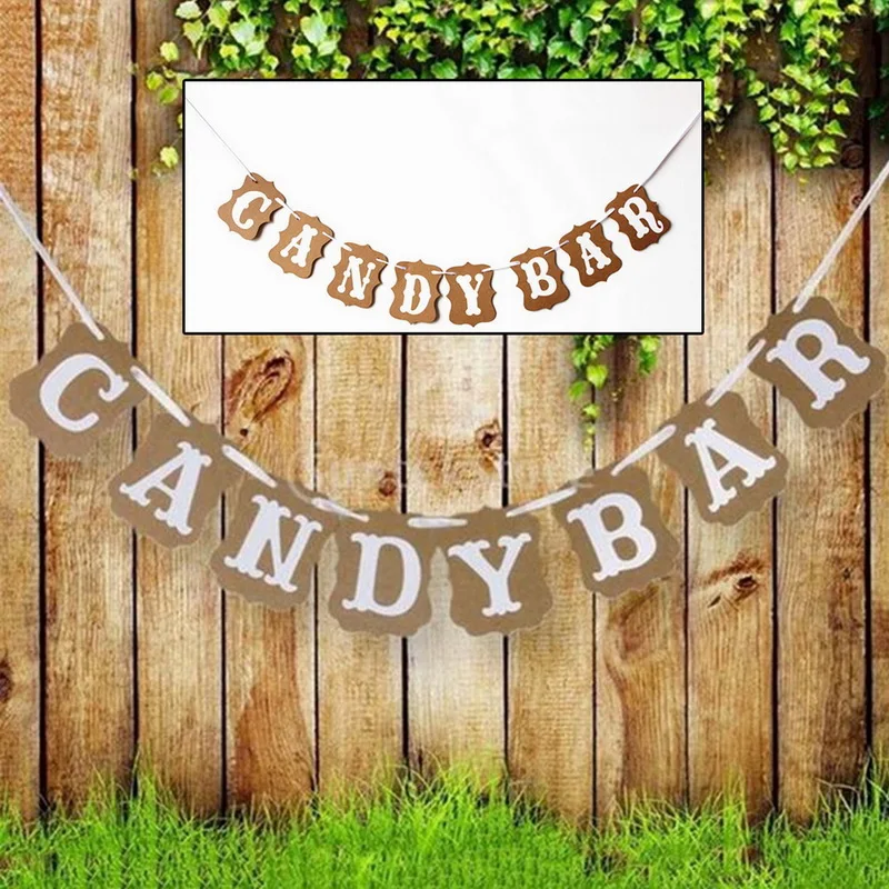 DIY конфеты бар овсянка баннер для Винтаж Свадьба Ребенок душ День рождения