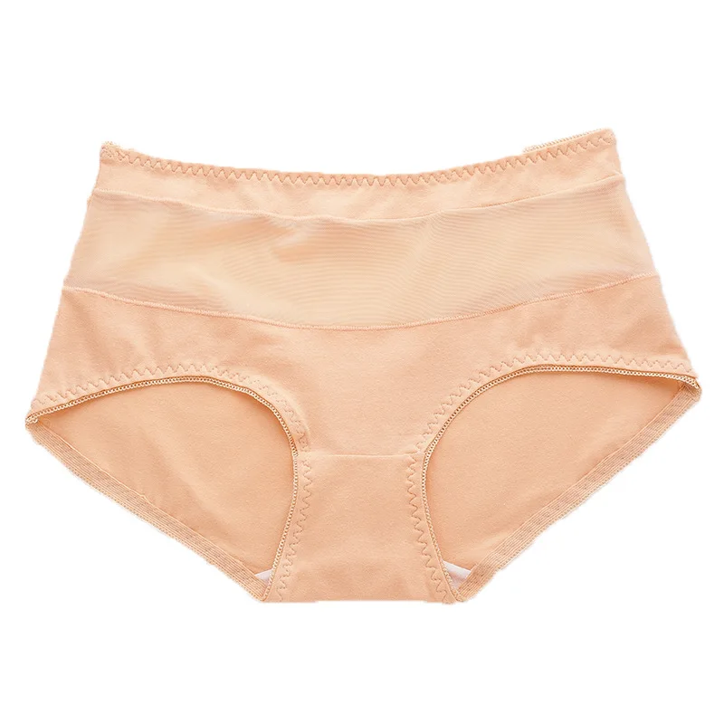 

The New Sexy Women Translucent Lace Panties Solid Color Cotton Hollow Playful Breifs High-Waisted 8816