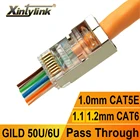 rg45 Коннектор xintylink rj45 cat6 cat5e cat5 конекторы соединитель SFTP FTP STP ethernet кабель коннекторы кабеля сеть rj cat 6, металлический экранированный интернет кабель 2050100 шт.