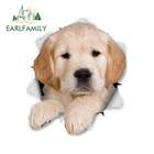 Наклейка для багажа, скейтборда, мотоцикла, ноутбука, водонепроницаемая, 3d-изображение золотистого ретривера EARLFAMILY, 13 см х 11,1 см