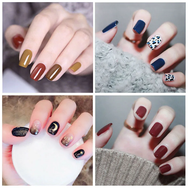 14tips/лист полное покрытие для ногтей наклейки лак полоски однотонный нейл арта