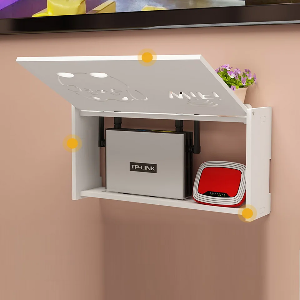 Цена Беспроводной Wi-Fi роутер, коробка для хранения, ПВХ панель, полка, настенная подвеска, органайзер для хранения кабеля, домашний декор, огнезащ...