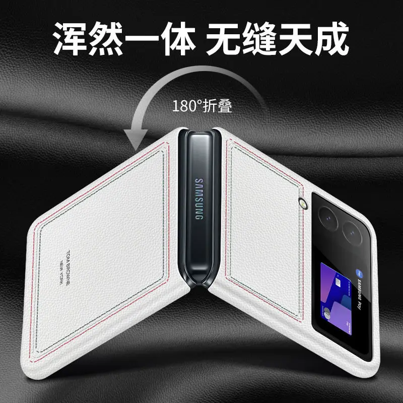 

Genuine Leather Case For Samsung Galaxy Z Flip 3 Case For Galaxy Z Flip3 5G F7110 Case