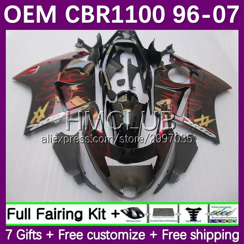 

Обтекатель Blackbird для HONDA CBR 1100 XX 1100XX CBR1100XX 96 97 98 99 01 21No.15 red Flame 1996 2002 2003 2004 2005 2006 2007