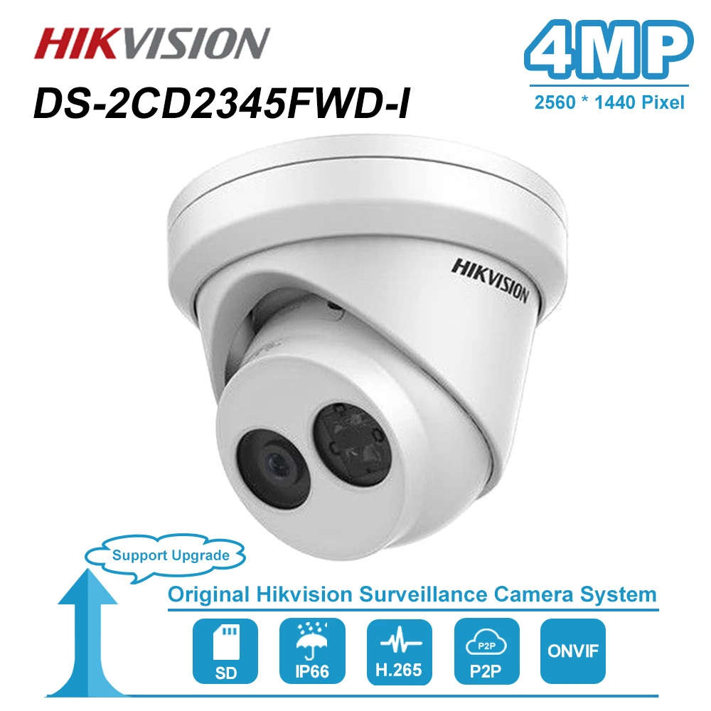 Hikvision 4MP ИК фиксированной башни HD IP Камера PoE Onvif дома/наружного видеонаблюдения