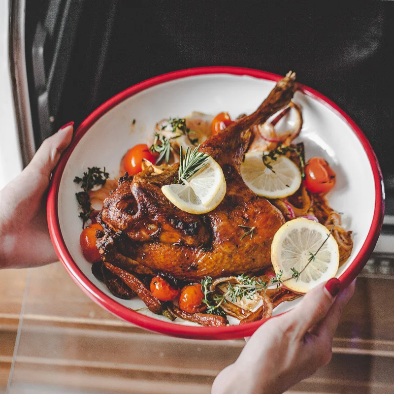 Японская форма для выпечки Классическая утолщенная красно-синяя сторона большой