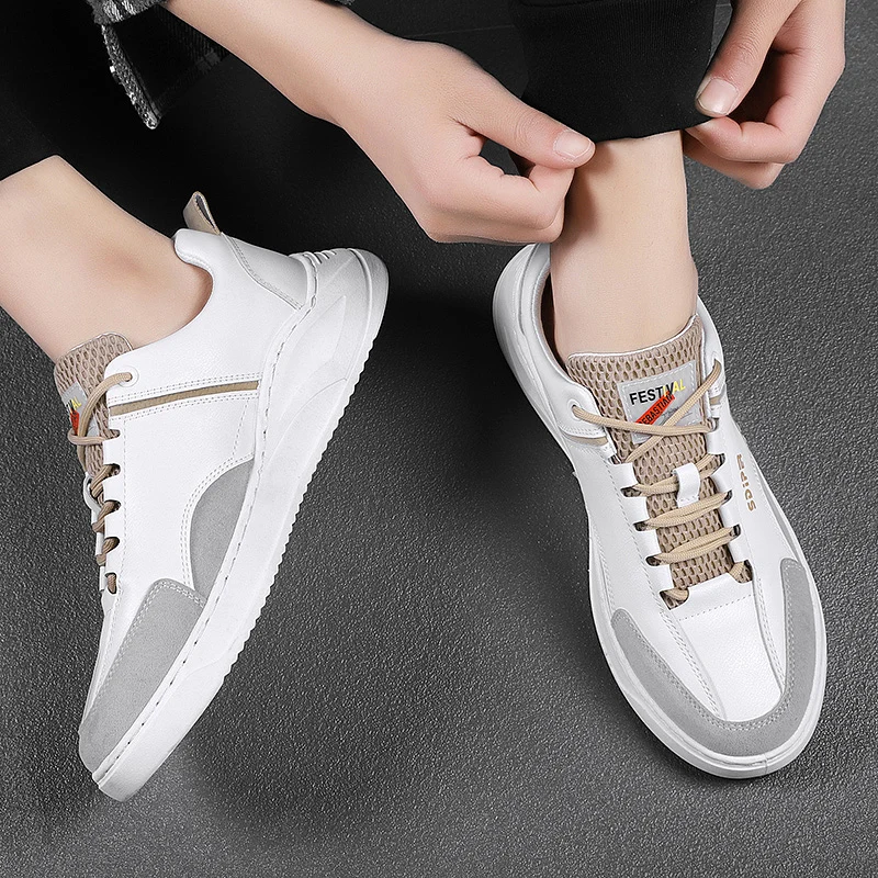 

Men's fashion shoes multi color splicing sports and leisure shoes men's designer light and breathable white walking shoes