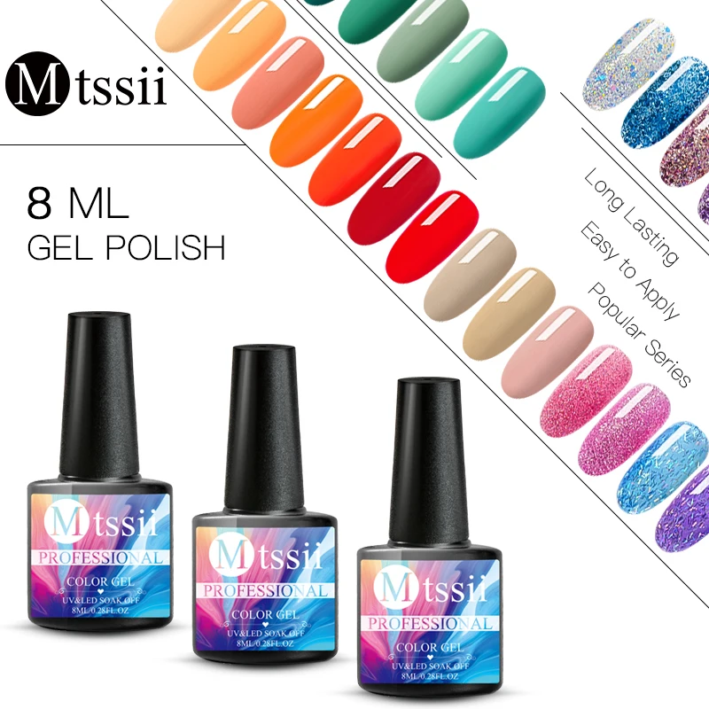 UV Color Gel Nail Polish Glitter Sequins Vernis Semi Permanent Soak Off Varnish DIY Art Lacquer Nails | Красота и здоровье