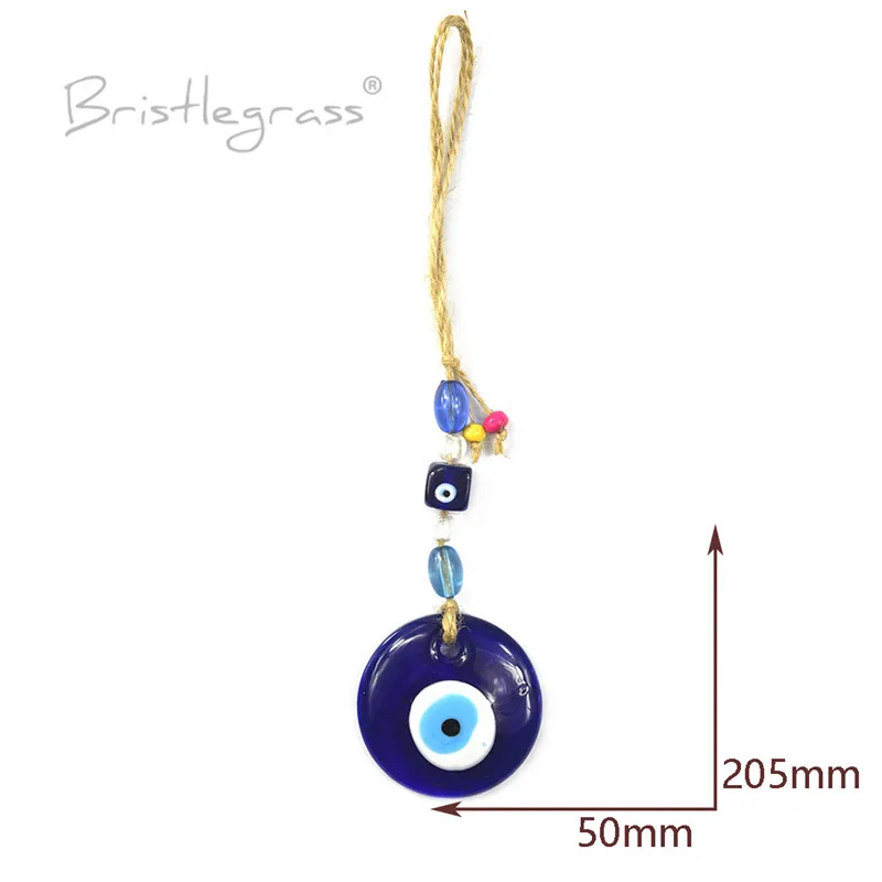 BRISTLEGRASS Турецкая голубой с клипсами Дурной глаз Стекло автомобиль настенный
