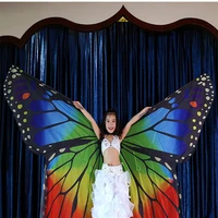 belly dance adult butterfly wings wings show costume props women show dance clothes colorful wings rainbow wings send sticks