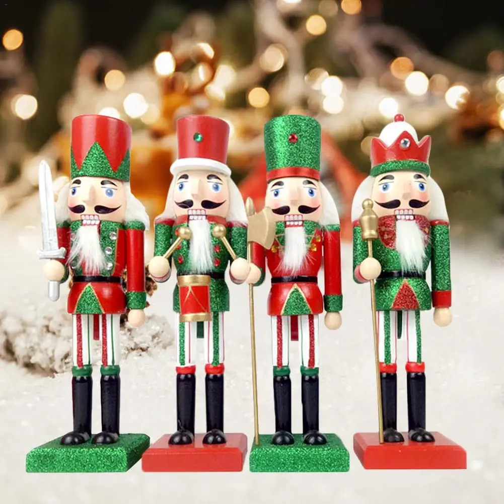 

38CM Vintage Handcraft Puppet Wooden Nutcracker Doll Soldier Home Party Decoration Ornaments Christmas Gifts Christmas Decoratio