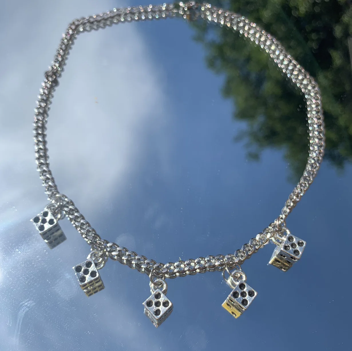 

Harajuku Style Retro Punk Geometric Dice Pendant Necklaces Silver Color Chain Choker Necklaces For Women Trendy Hip hop Jewelry