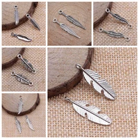 charms for jewelry making kit pendant diy jewelry accessories small leaf feather charms
