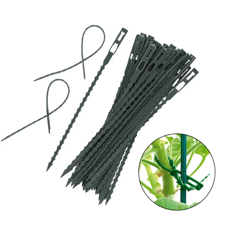 

100x Reusable Garden Plastic Plant Cable Ties Adjustable Tree Climbing Supports