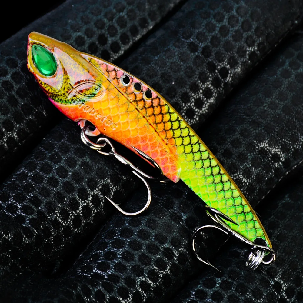 

1pc VIB Lure 3D Eyes Pencil 60mm 12g Balancer Spoon Spinner Painting Fishing Lure Hard Bait Fishing Tackle Treble Hook