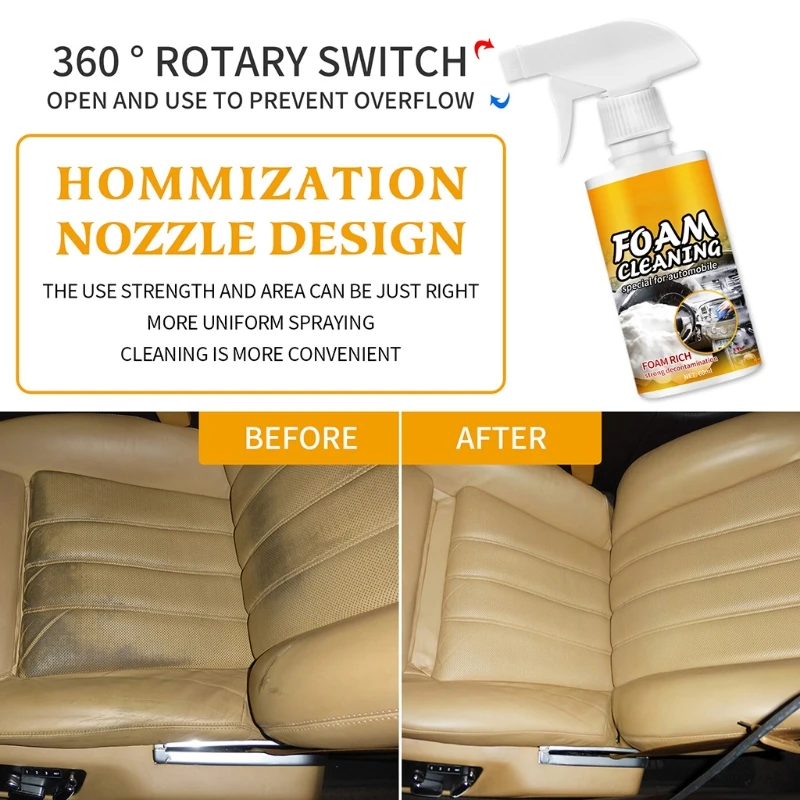 All-Purpose Bubble Cleaner Kitchen Grease No Rinsing Is Required Multi-Purpose for Couches Car Seat Sofa Foam | Автомобили и