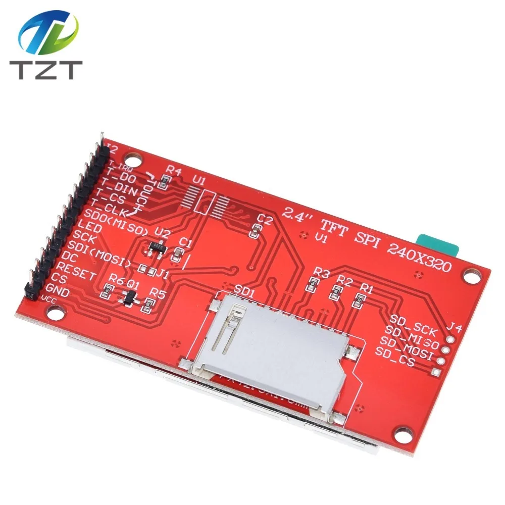 2," 240x320 SPI TFT lcd модуль последовательного порта+ 5 В/3,3 В адаптер PBC Micro SD ILI9341 Белый светодиодный с сенсорным/без сенсорного для Arduino