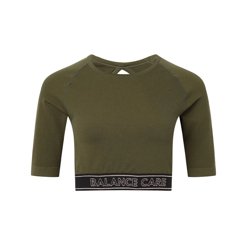 

VERTVIE Tight Seamless Yoga Shirts Women Short Sleeve Cropped Gym Tops Fitness Woman Running Workout Sport T-Shirts Sports Wear