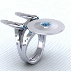 бижутерия кольцо женское набор колец кольца для женщин аксессуары бижутерия люкс качества украшения женские кольцо серебро кольца кольцо женскоеКольцо женское в форме звездного корабля, с фианитом