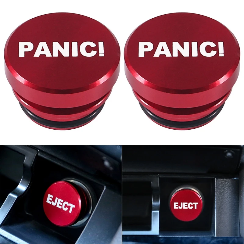 

Q9QD Cigarette Lighter Socket Plug Cover Dust Dustproof Plug Car Accessory 2 Pack Black Red Aluminum