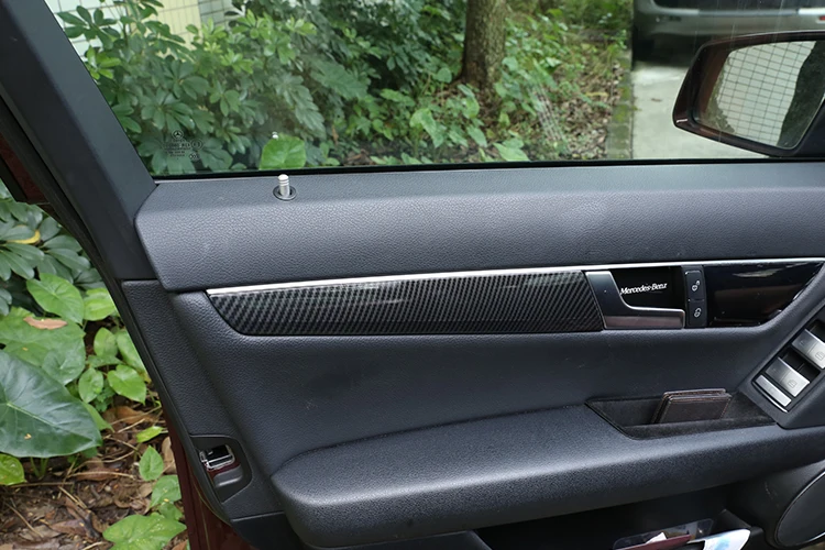 Для Mercedes Benz C Class W204 C180 C200 2009- декоративная панель для межкомнатной двери автомобиля, аксессуары для отделки 4 шт