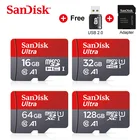 Двойной Флеш-накопитель SanDisk Micro SD карты 128 Гб карта памяти 16 Гб оперативной памяти, 32 Гб встроенной памяти, 64GB 128GB MicroSD 256 ГБ макс 98 МБс. Uitra C10 TF Card 64 Гб cartao de memoria
