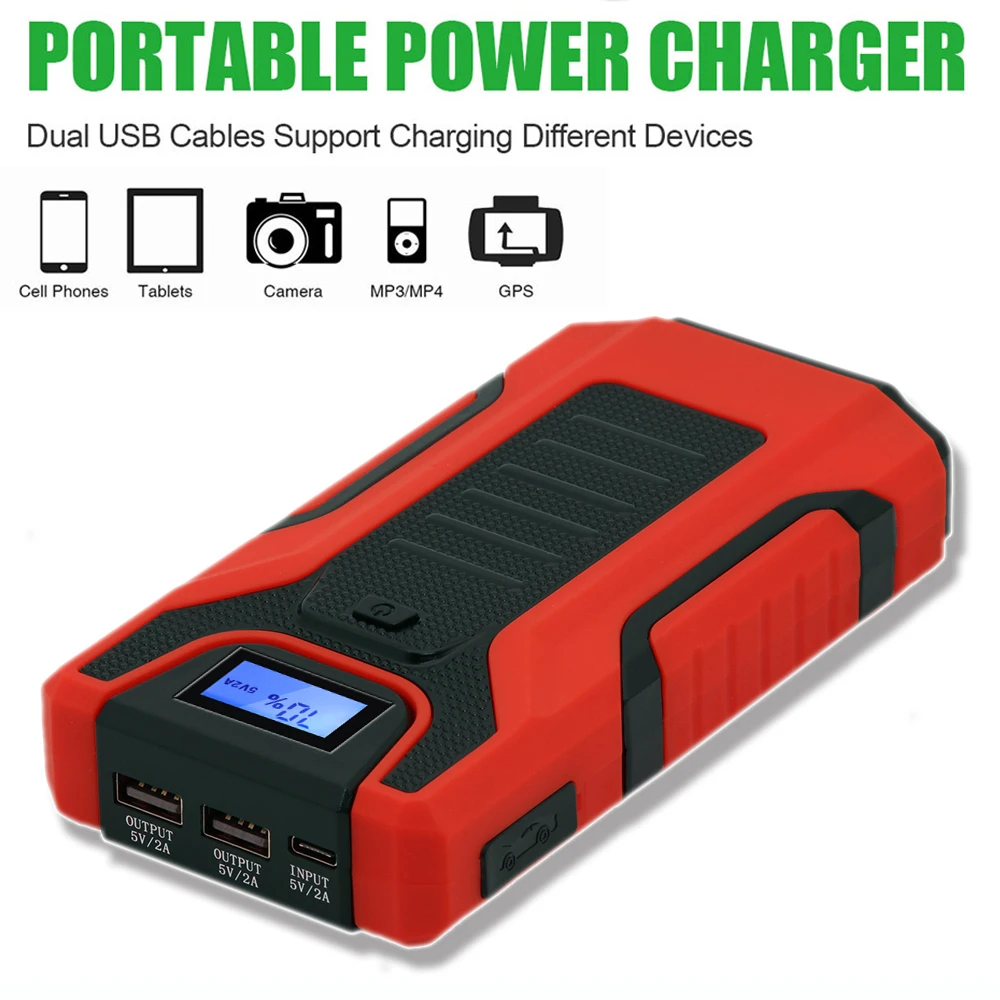GKFLY многофункциональное 1200A пусковое устройство 16000mAh 12V автомобильное Power Bank