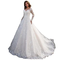 womens new style chinese long sleeved lace sexy v neck wedding dress long embroidered princess plus size luxury weddingdress3xl