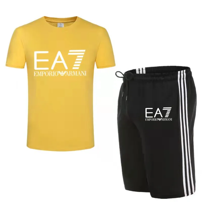 

Amazon European and American fashion brand EA7 printed short-sleeved T-shirt + shorts sports suit casual short-sleeved T-shirt s