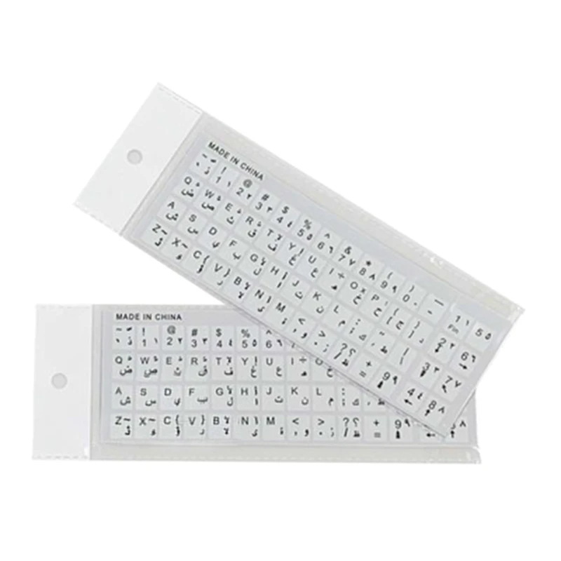 

2pcs Arabic Transparent Keyboard Stickers Universal Keyboard Stickers Replacement for Any Laptop, Desktop Laptop