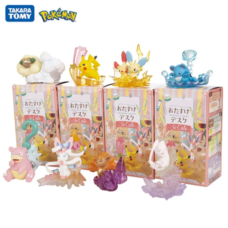 

Pokemon Blind Box Anime Figures Pikachu Vulpix Slowbro Mew Sylveon Action Model Dolls Collection Decoration Toy Gifts
