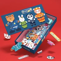childrens educational magnetic puzzle bear replaceable early childhood toy girls and boys baby magnetic changing game
