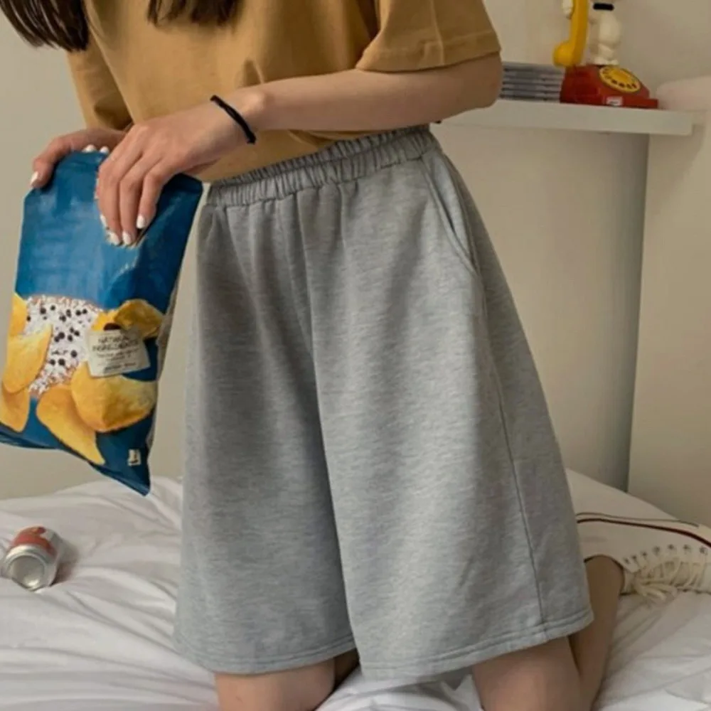 

Elastic Waist Casual Beach Party Korean version clothing size High waist Moon embroidery movement shorts women Summer