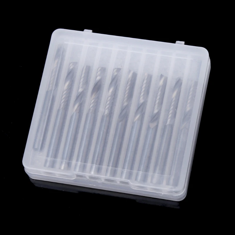 Спиральные концевые фрезы твердосплавные насадки с одной канавкой 1/8 дюйма 17 мм 10