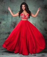 vestido 15 anos see through red lace evening gown long red floor length 2021 arabic dubia kaftan moroccan quinceanera dresses