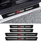 4 шт. наклейки из углеродного волокна на порог двери автомобиля, наклейки с защитой от царапин для Audi A1 A2 A3 A4 A5 A6 A7 A8 Q1 Q2 Q3 Q4 Q5 Q6 Q7 Q8 TT